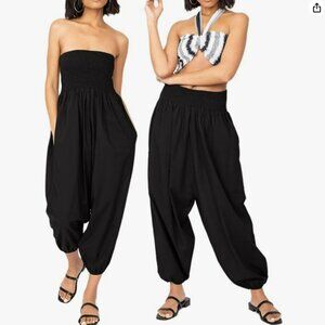 likemary Cotton Harem Pants with Pockets Comfortable Boho Jumper